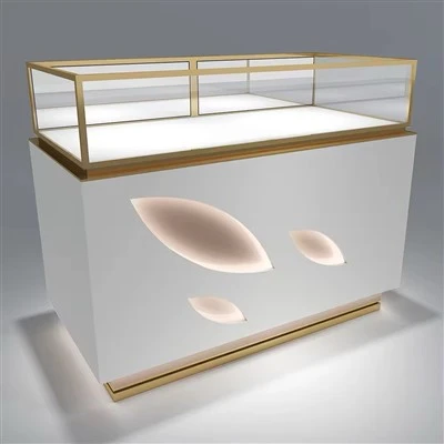 LumiLuxe Dual-Design Smycken Showcase Collection: Petal Illumination & Geo-Lattice Artisan Displays