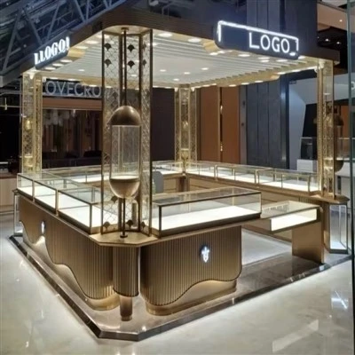 Showcase Smycken Black Mall Kiosk