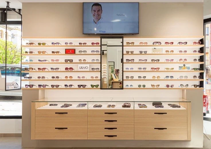 Wood Sunglasses Display Cabinet