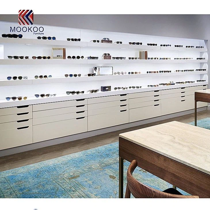 High Quality Glasses Shop Wood Counter Design And Display Showcase