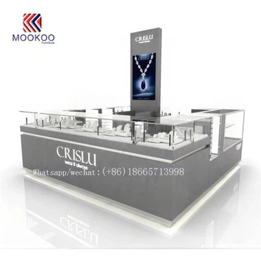 Modern Glass Smycken Mall Kiosk Design